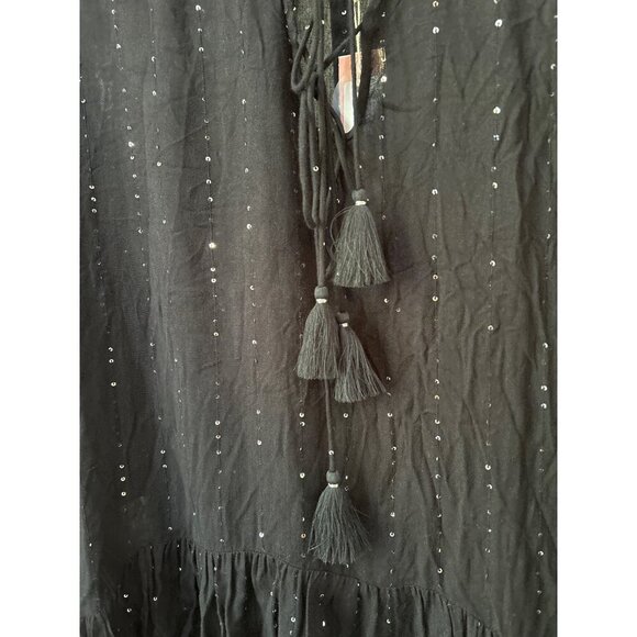 PQ Swim Angelica Sequined Tunic Cover Up Midnight Black Womens Size XS/S - Picture 9 of 10